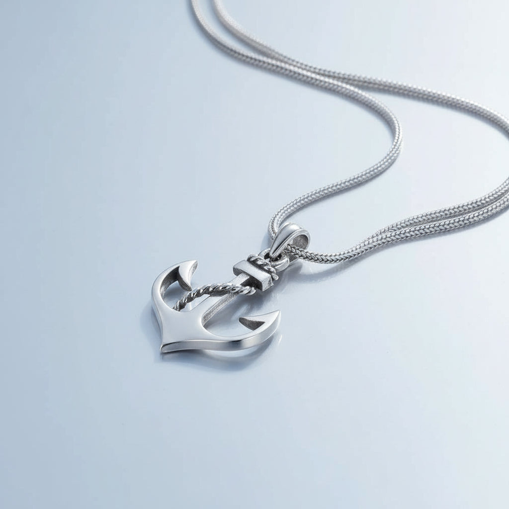 By LYDIAN Silver Necklace with Anchor BLYDK082