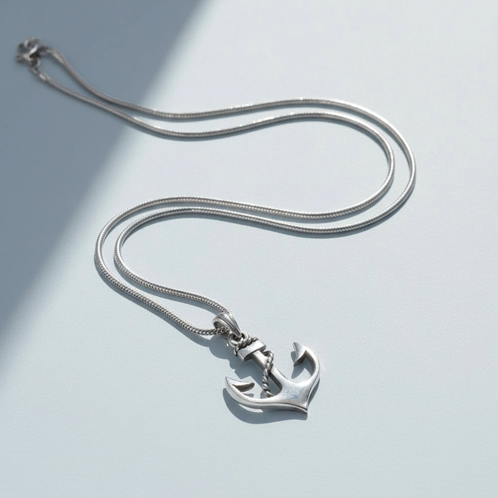 By LYDIAN Silver Necklace with Anchor BLYDK082