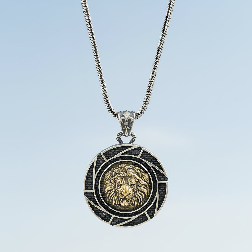 Men's Necklace Lion Chain Pendant BLYDK322