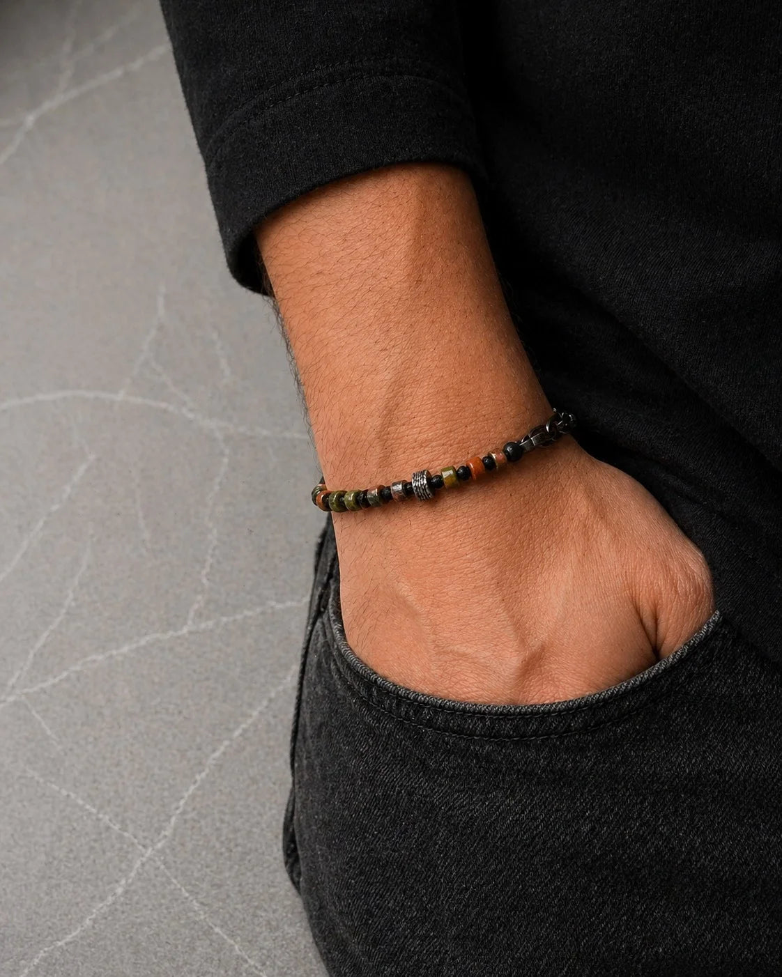 Unakiet Macramé Herenarmband | 925 Zilver