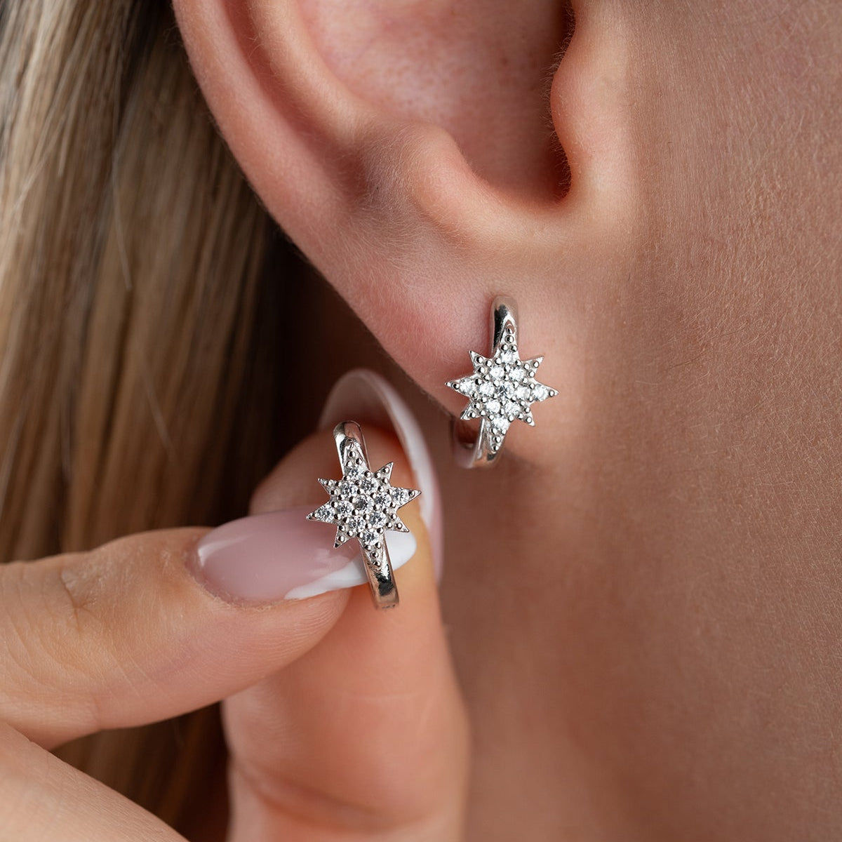 Ster Oorbellen met Zirkonia | 925 Zilver