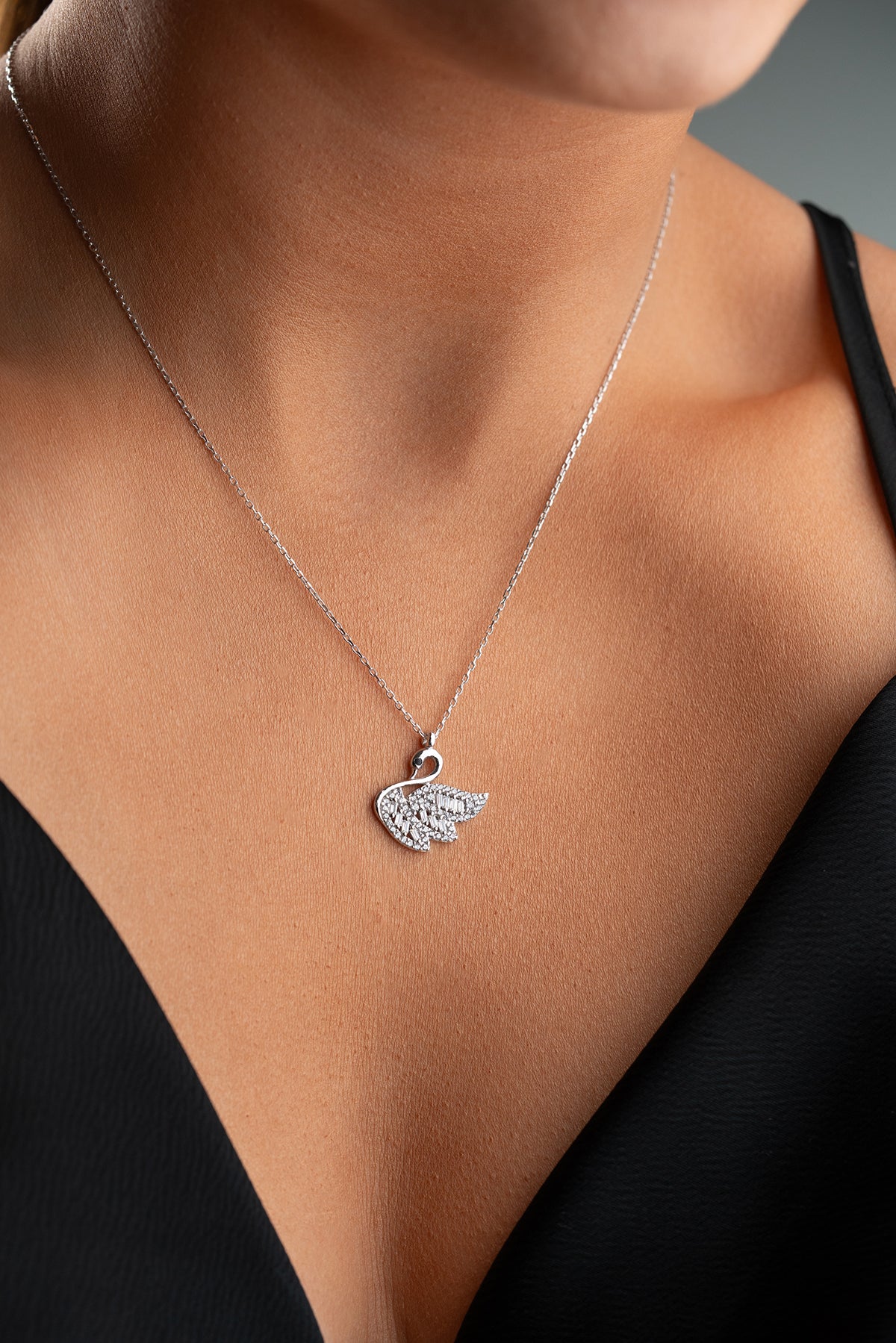 Zwaan Ketting met Zirkonia | 925 Zilver