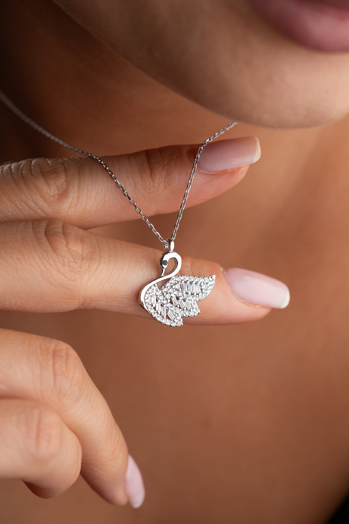 Zwaan Ketting met Zirkonia | 925 Zilver