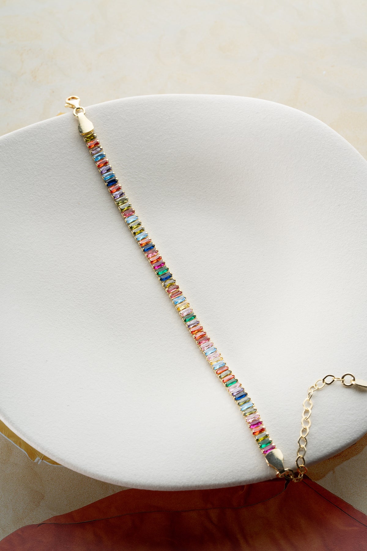 Bracelet with colorful stones - 925 silver gilded