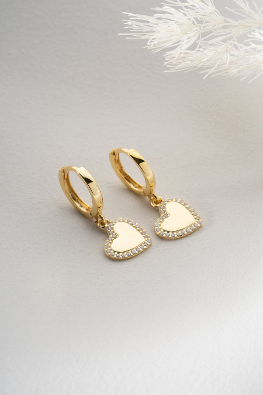 Heart-shaped Earrings with Stones