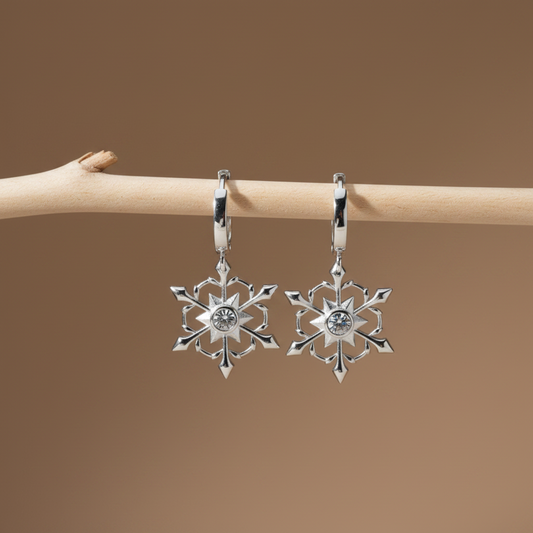 Earrings with Star-shaped Pendant