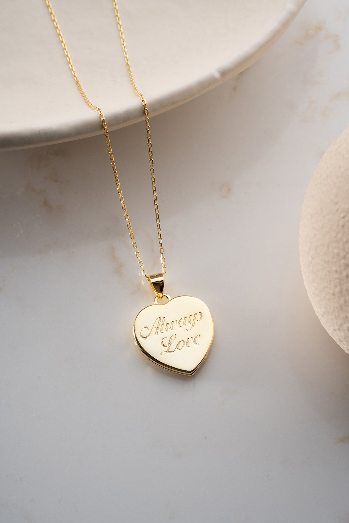 Hart Locket Gepersonaliseerde Zilveren Ketting