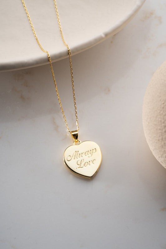 Hart Locket Gepersonaliseerde Zilveren Ketting