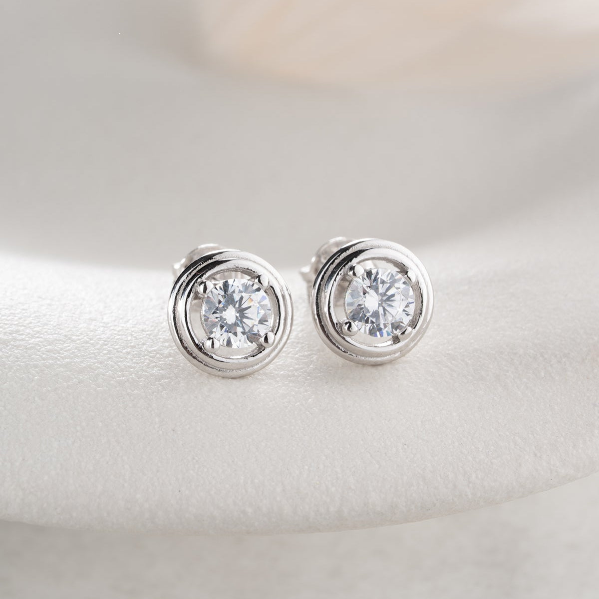 Ronde Oorbellen met Zirkonia | 925 Zilver