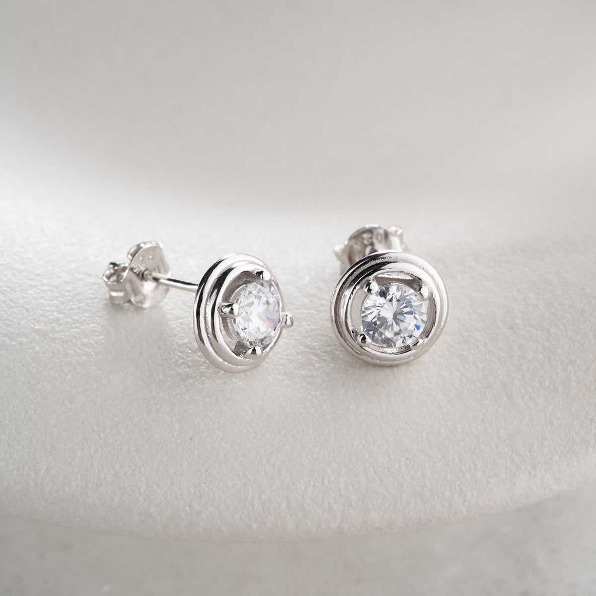 Ronde Oorbellen met Zirkonia | 925 Zilver