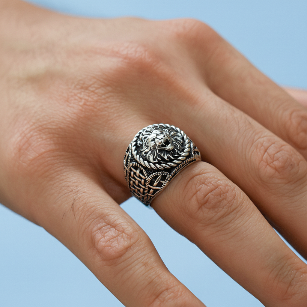 Lion Signet Ring Men ORTBL182