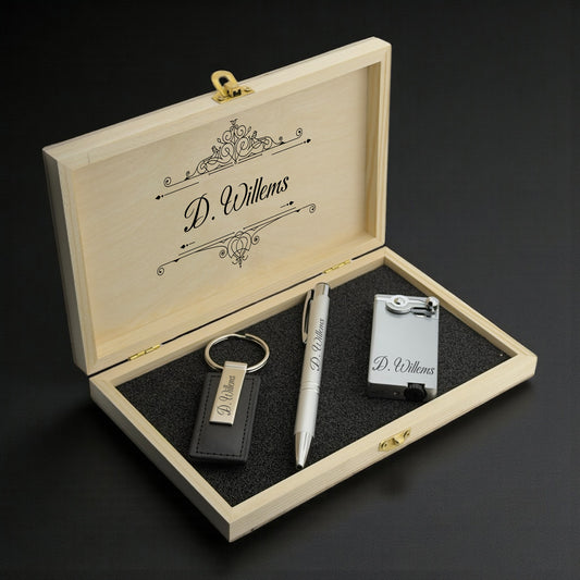 Luxury Gift Set with Personal Lighter, Pen & Keychain