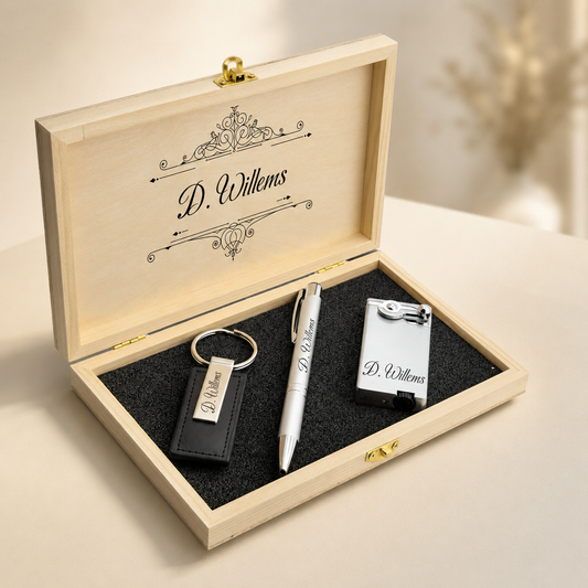 Luxury Gift Set with Personal Lighter, Pen & Keychain
