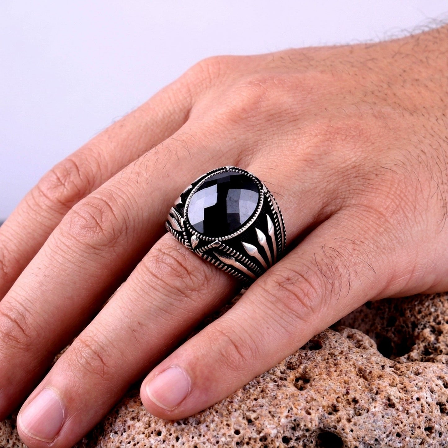 Zwarte Zirkonia Herenring | 925 Zilver