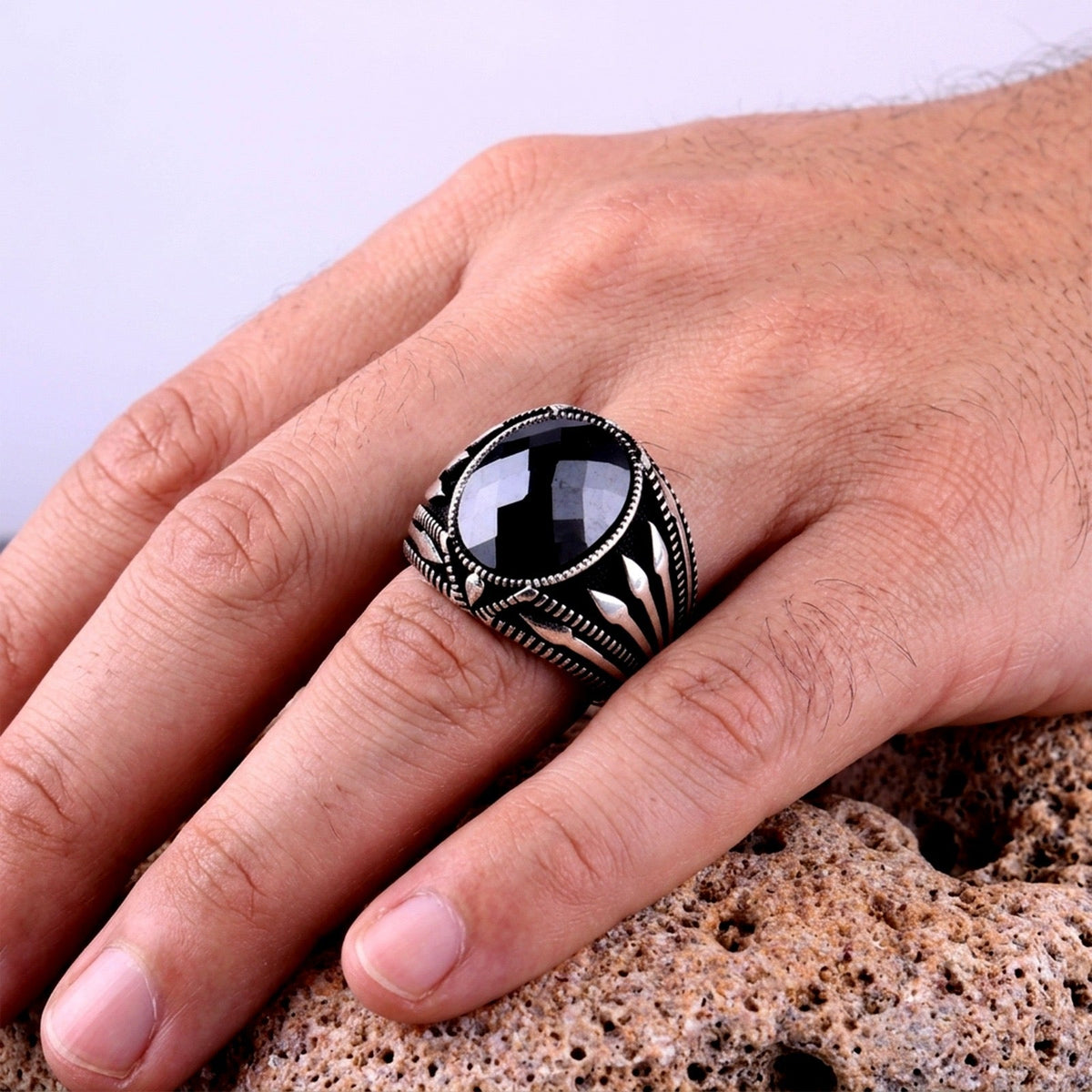Zwarte Zirkonia Herenring | 925 Zilver