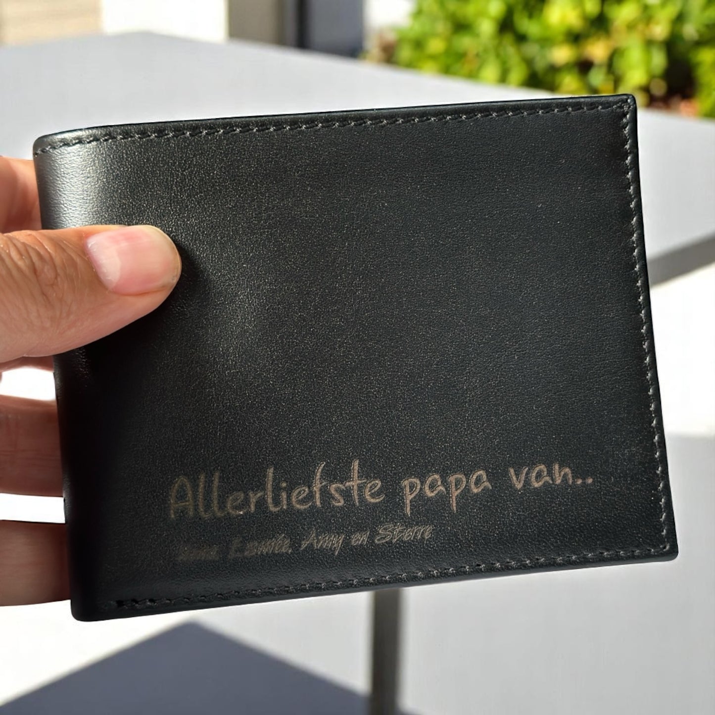 Black Leather Wallet With Name 174