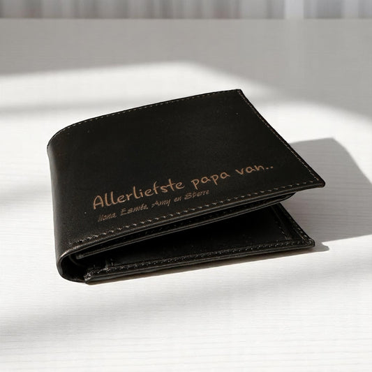 Black Leather Wallet With Name 174