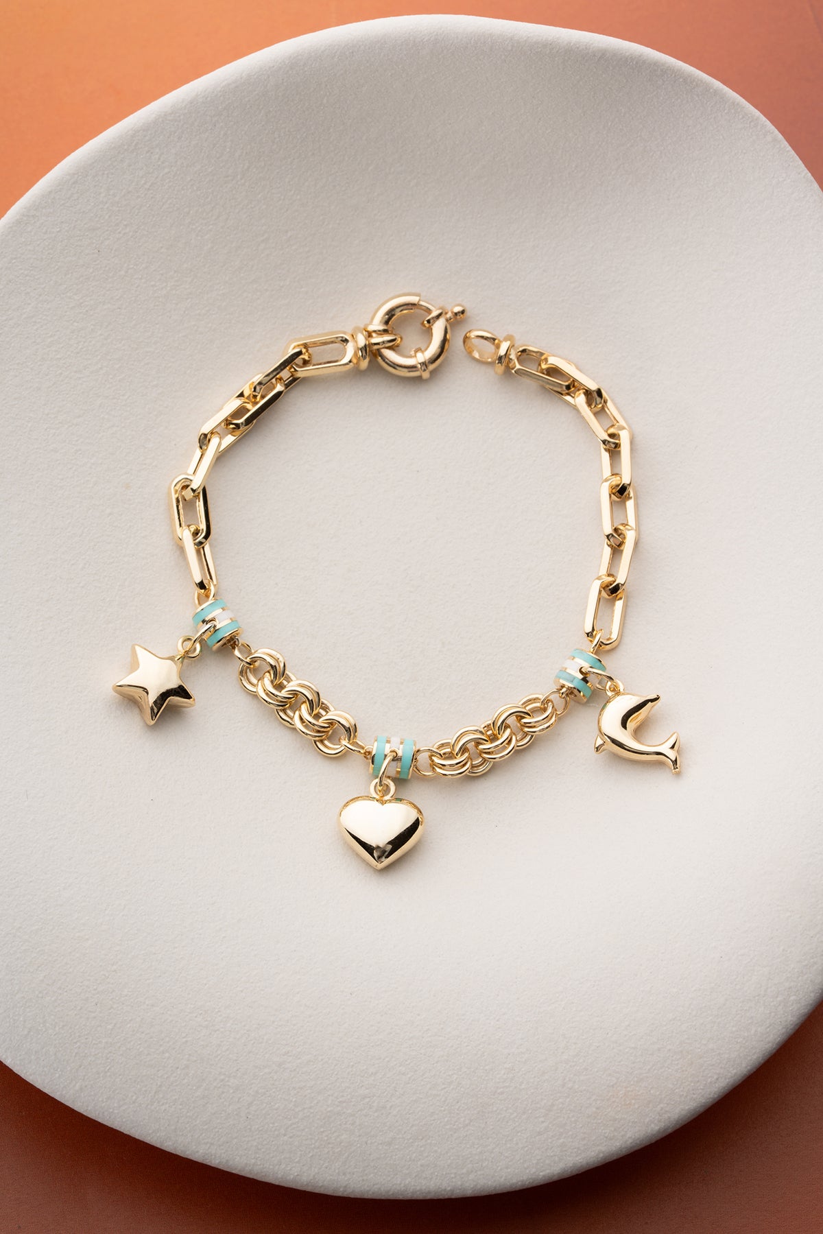 Charm Armband met Hart, Ster en Maan | 925 Zilver