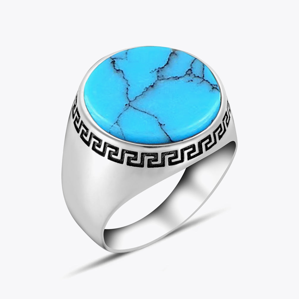 Turquoise Stone Signet Ring ORTBL103