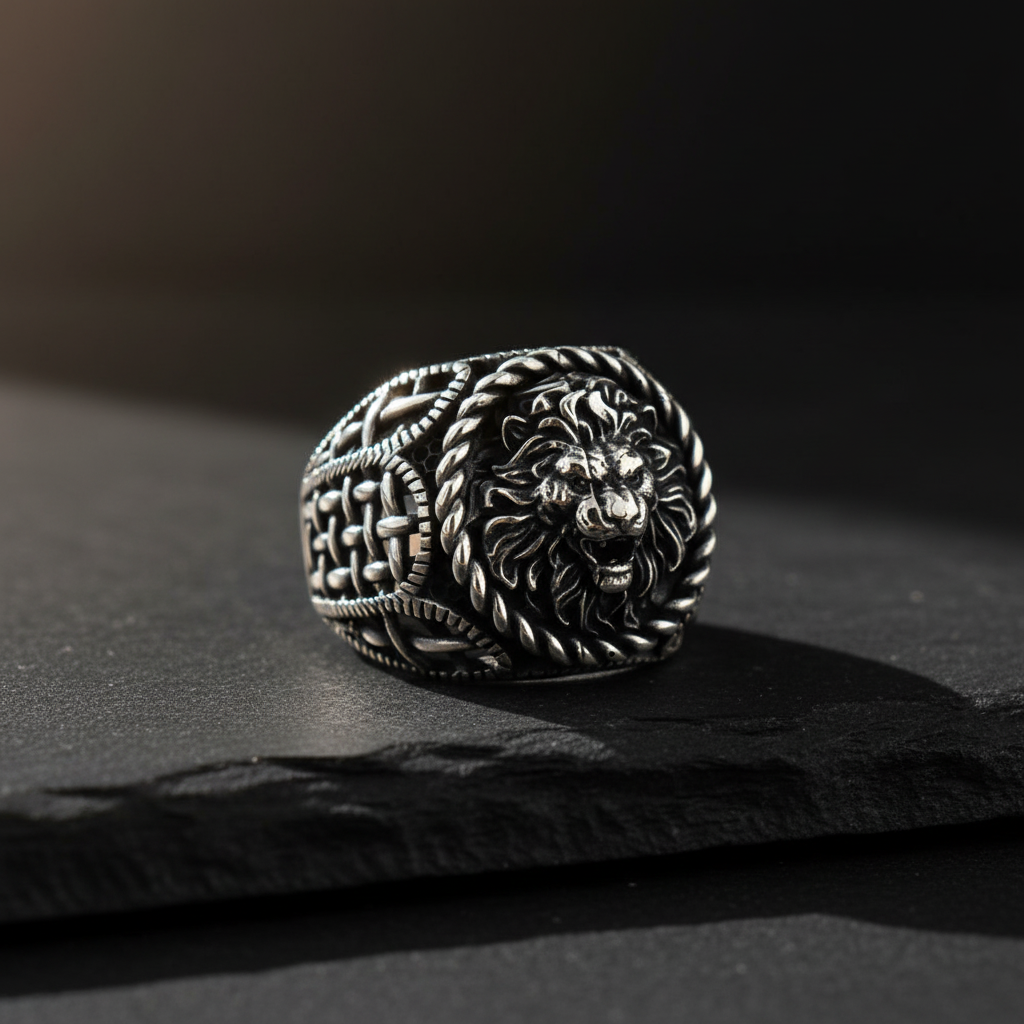 Lion Signet Ring Men ORTBL182