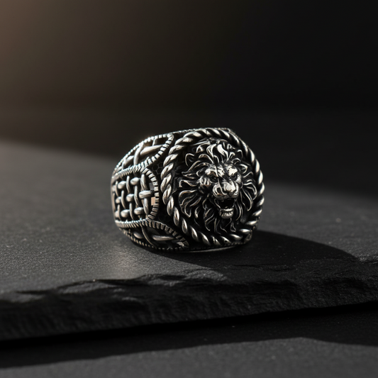 Lion Signet Ring Men ORTBL182