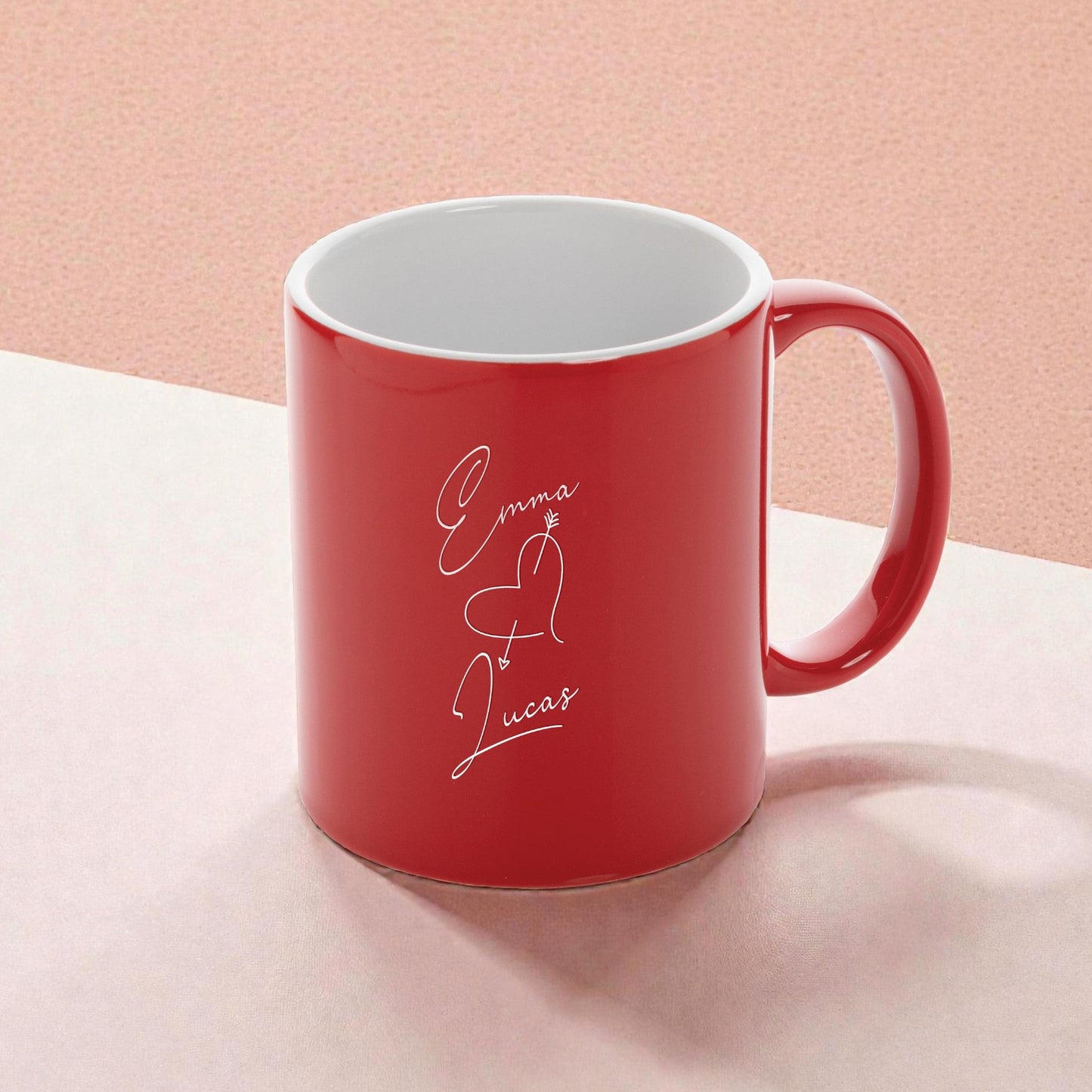 Personalized mug with heart and name