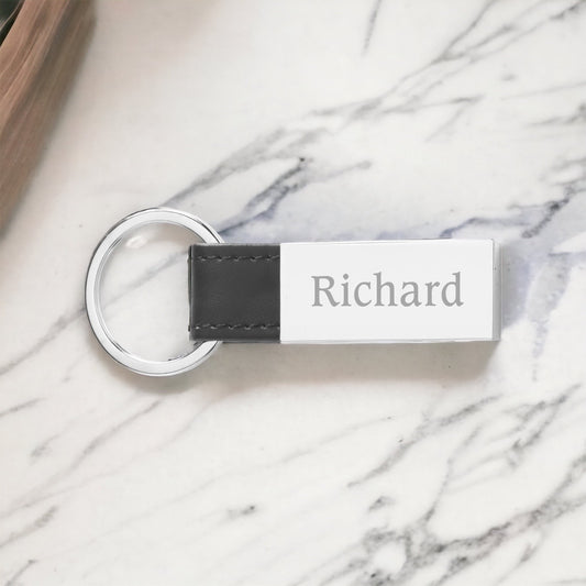 Leather keychain with engraving BLPK016