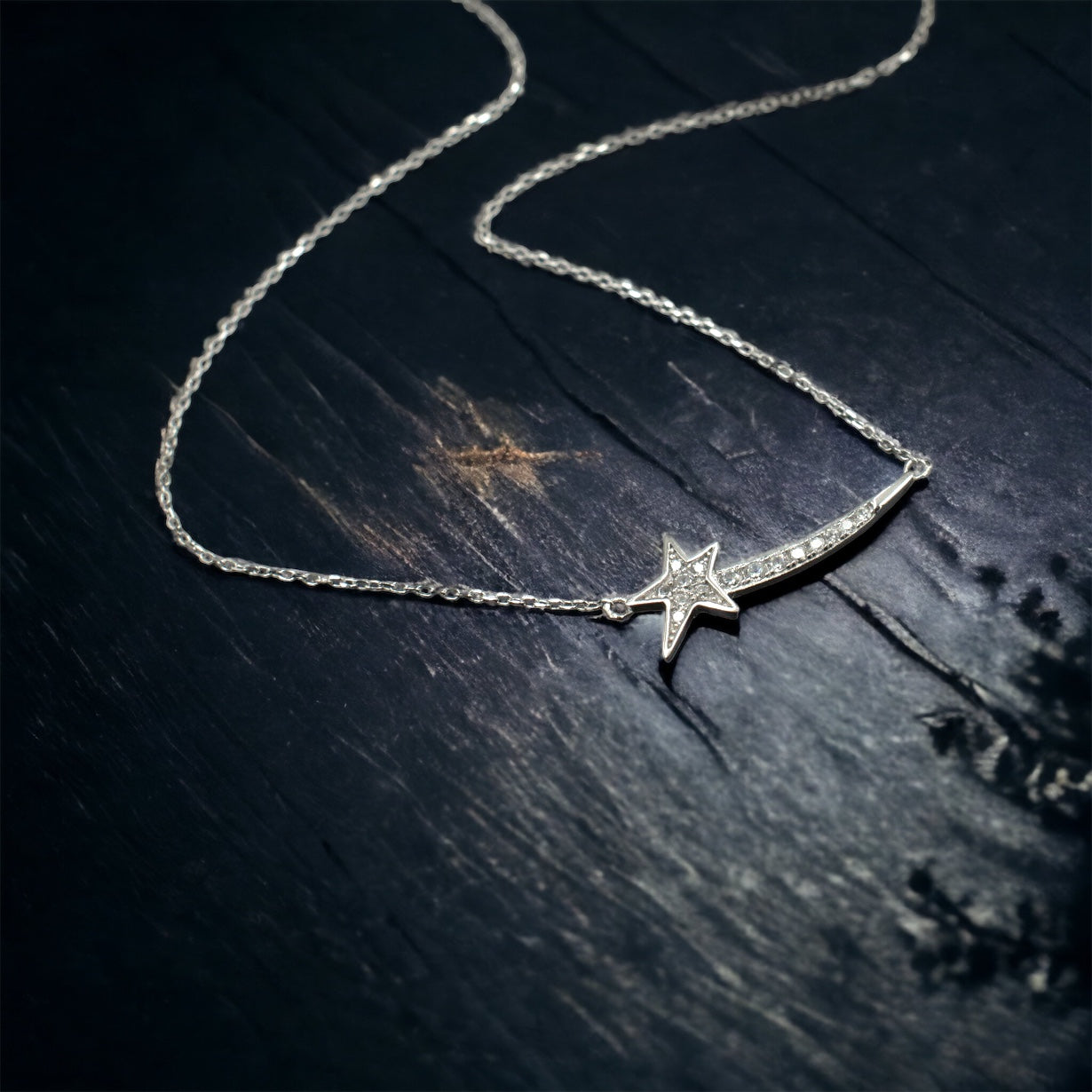 By LYDIAN Silver Shooting Star Necklace NLKY642