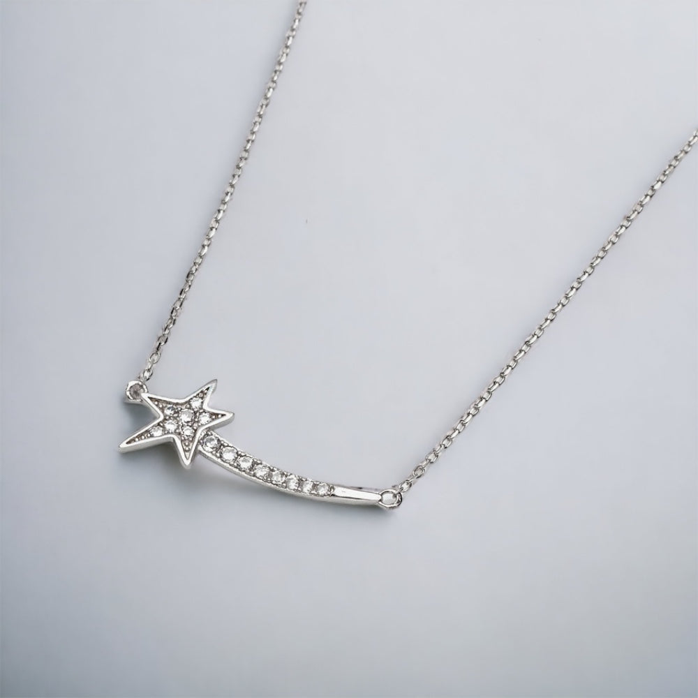 By LYDIAN Silver Shooting Star Necklace NLKY642