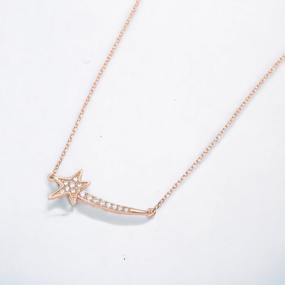 By LYDIAN Silver Shooting Star Necklace NLKY641