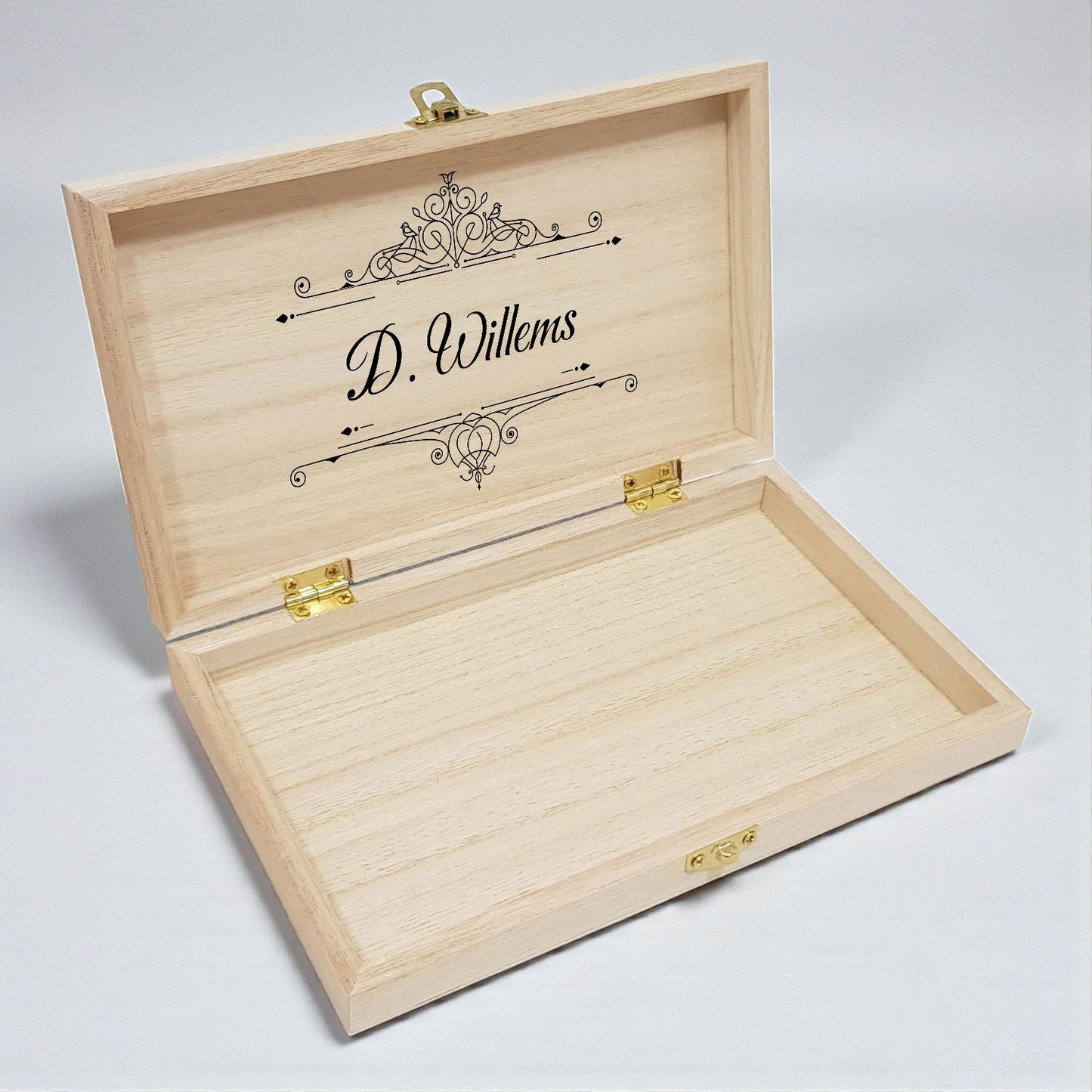 Rechthoekige Houten Kist met Deksel – Personaliseerbaar