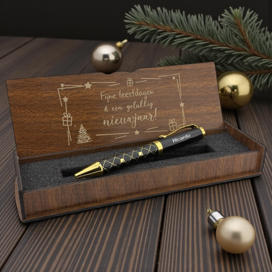 Christmas Gift Deluxe – Ballpoint Pen with Name & Wooden Gift Box