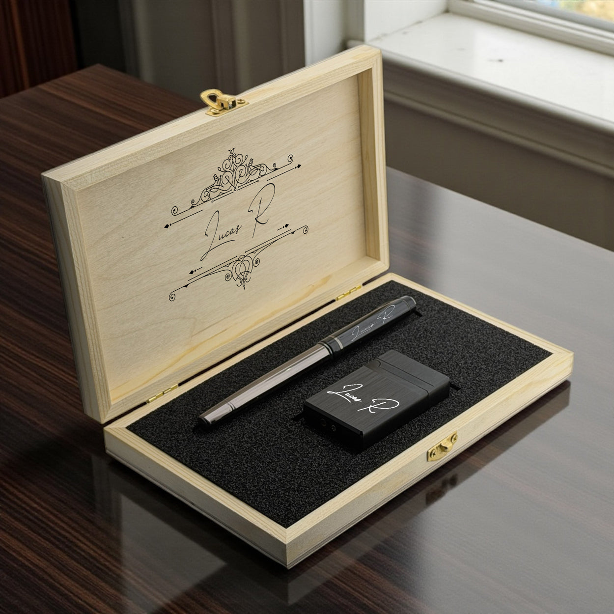 Personalized Rollerball Pen & Lighter Gift Set