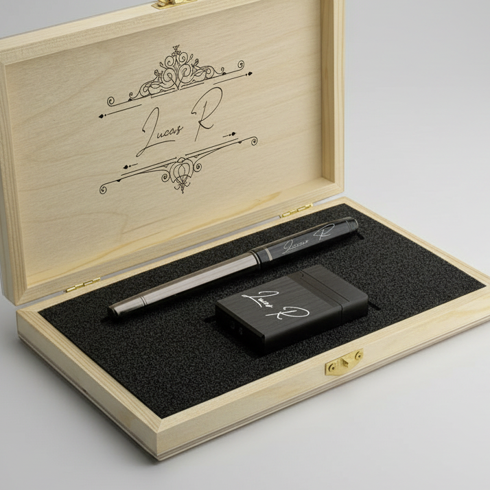 Personalized Rollerball Pen & Lighter Gift Set