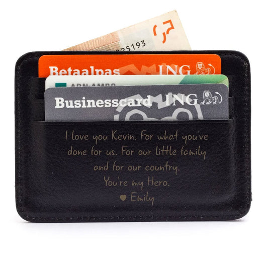 Black Leather Wallet With Name 040-11