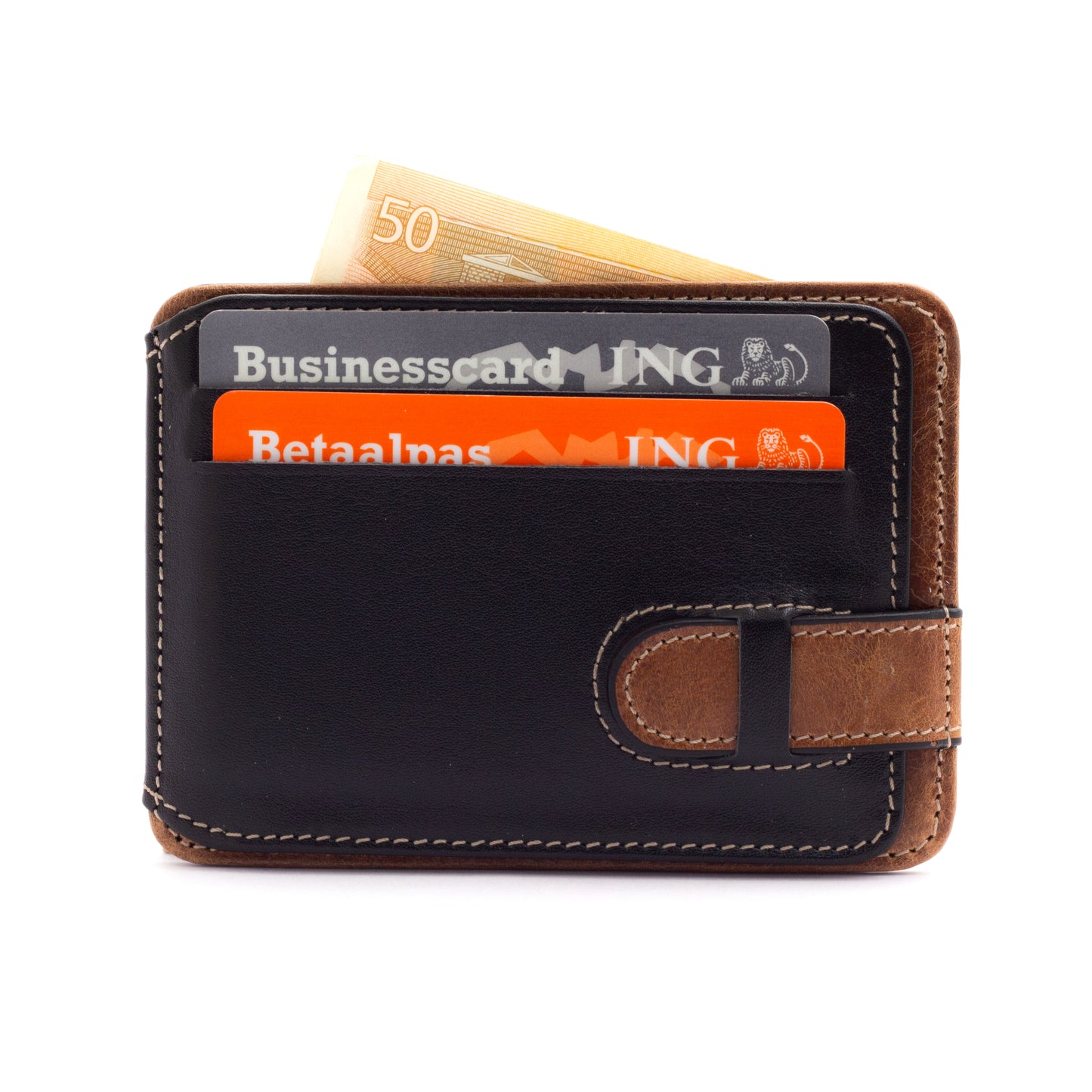 Black Leather Wallet With Name 040-04