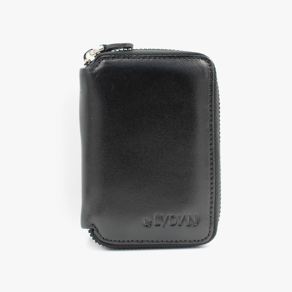 Black Leather Wallet with Zipper BLW796-S