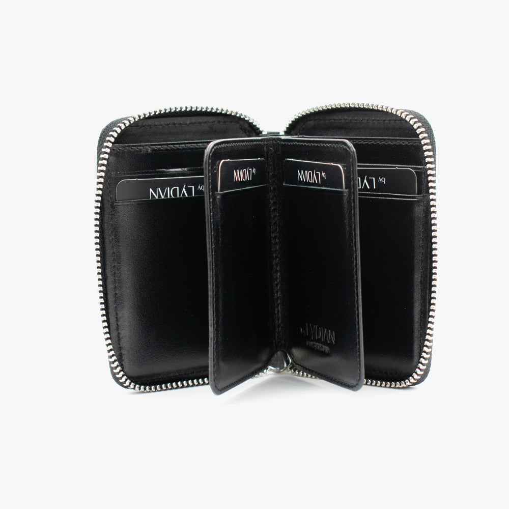 Zwarte Leren Portemonnee met Ritssluiting BLW796-S