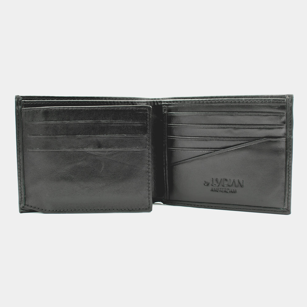 Black Leather Wallet With Name BLW777-S
