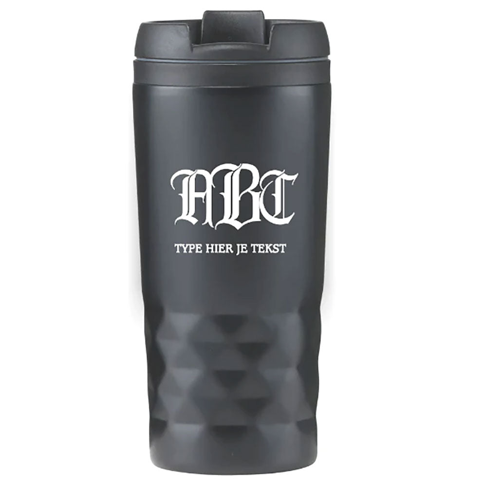 Graphic Mug thermos with text 1