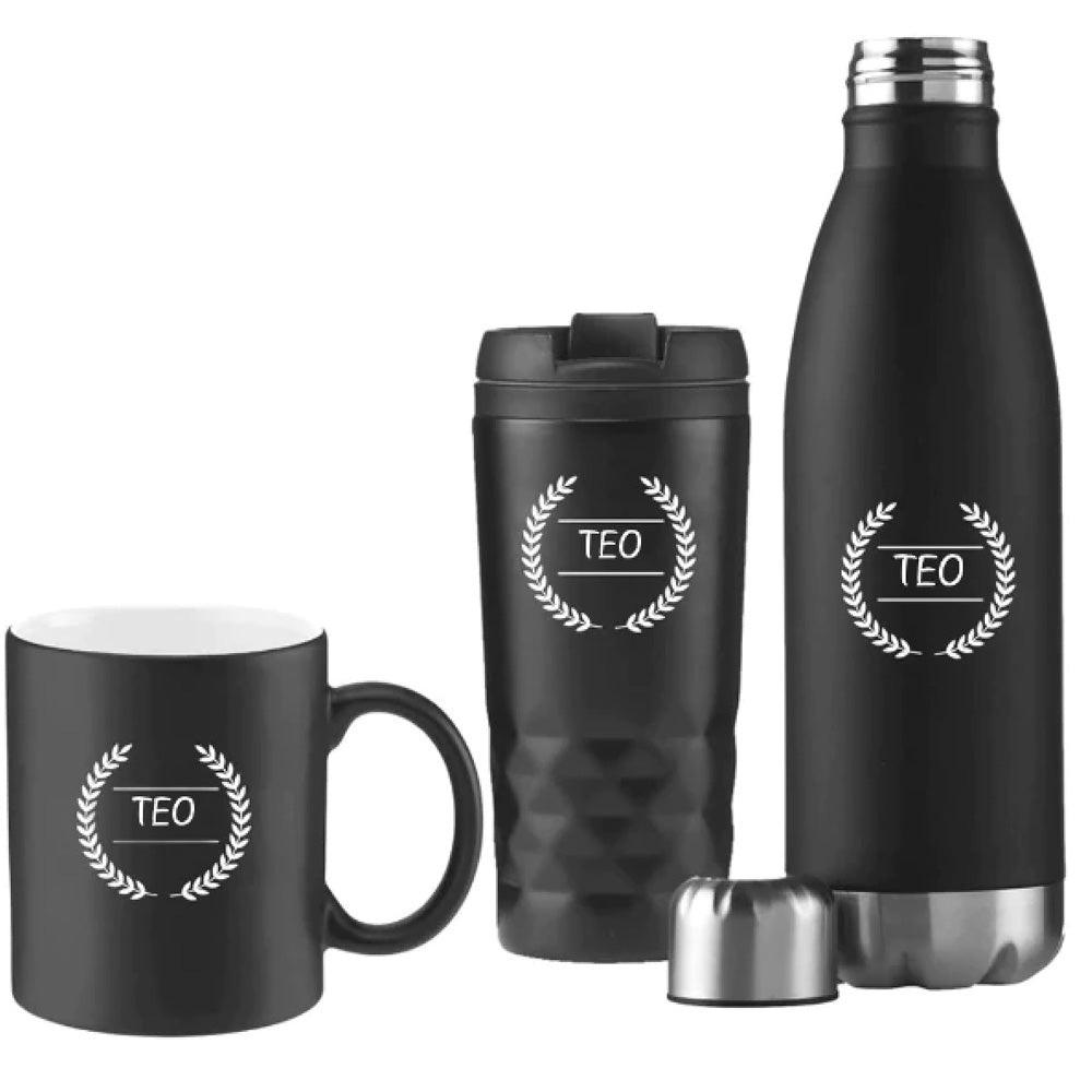 Water jug, thermos cup for your coffee and a mug with name AC20039