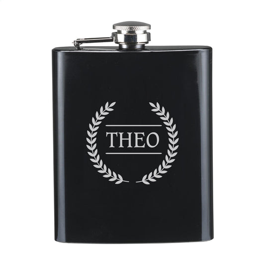 Hip flask (flacon) with text AC20074
