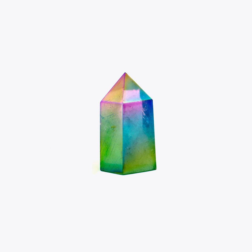 Gemstone Obelisk Point Rainbow Aura Quartz 40*65 mm