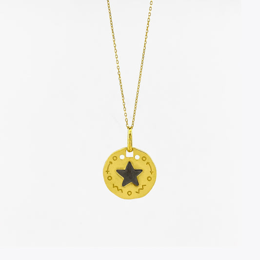 Silver Necklace With Pendant STAR BLAR040