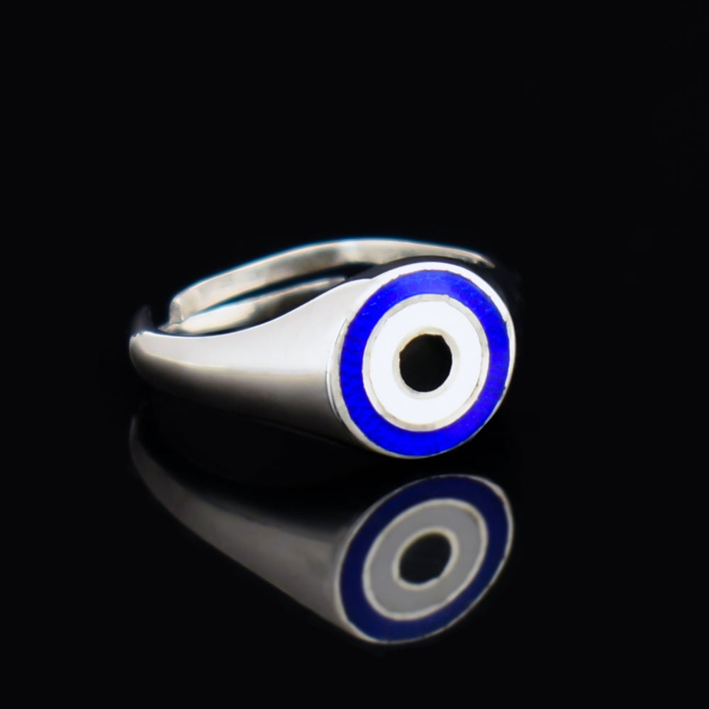 Silver ring evil eye BLAR0179