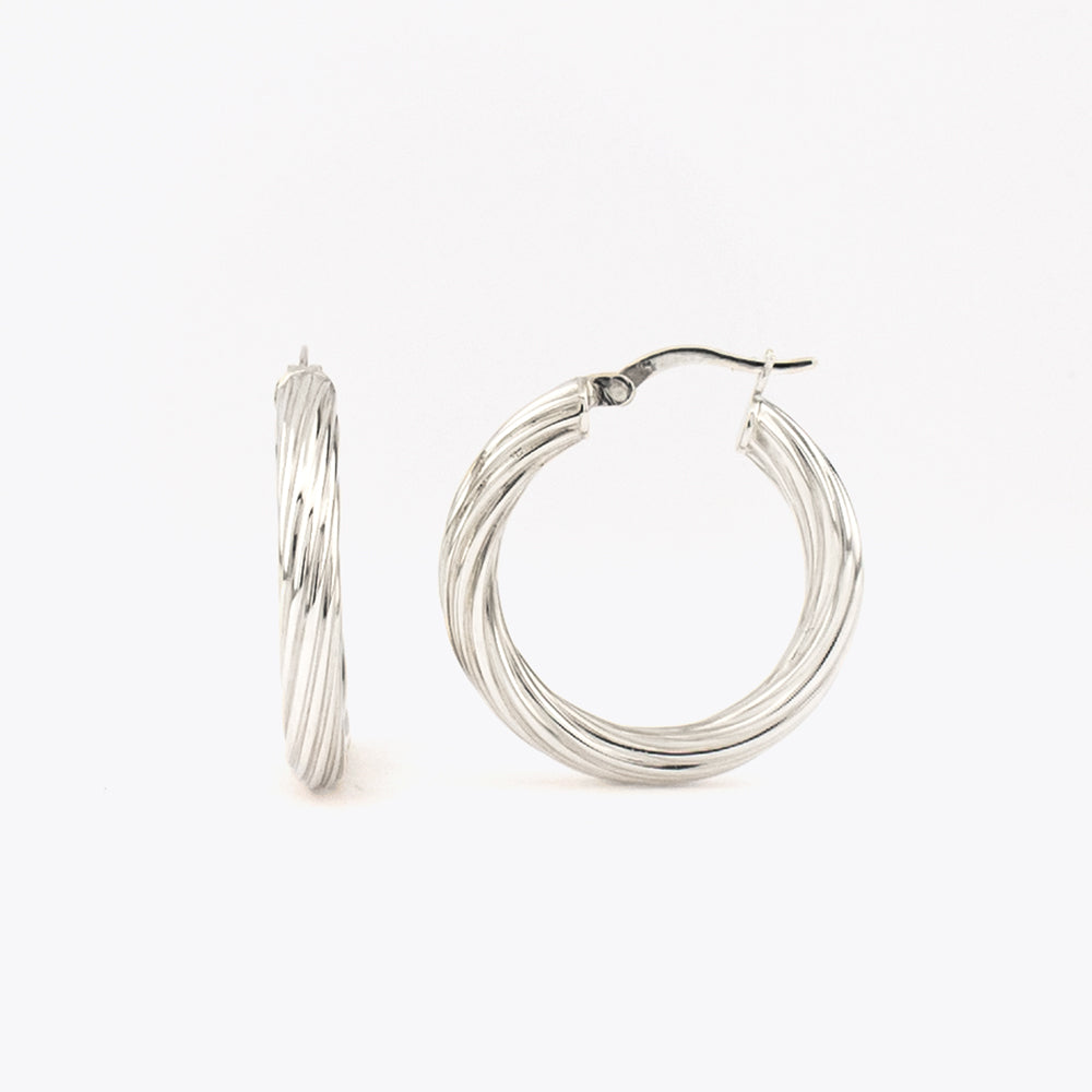925 sterling silver hoop earrings - 28 mm BLARW002