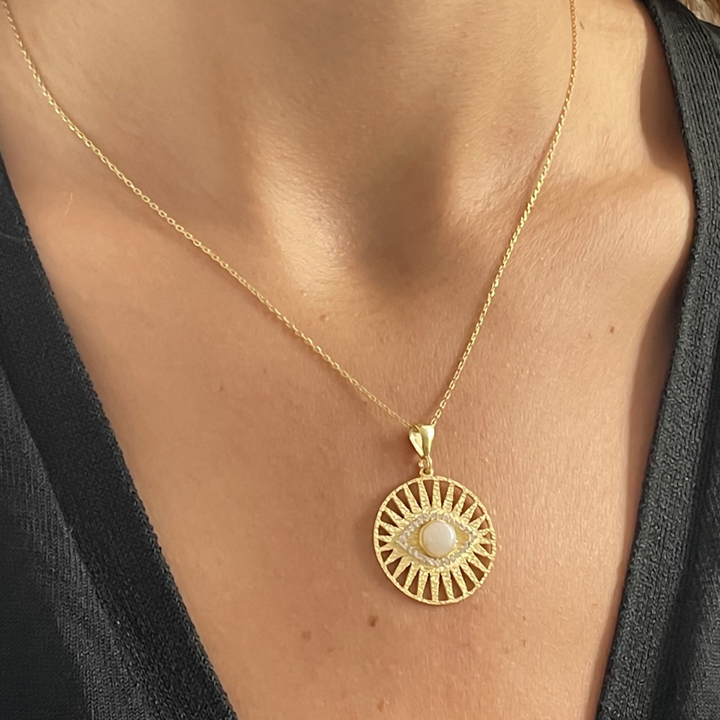 Sun with Eye Medallion - necklace