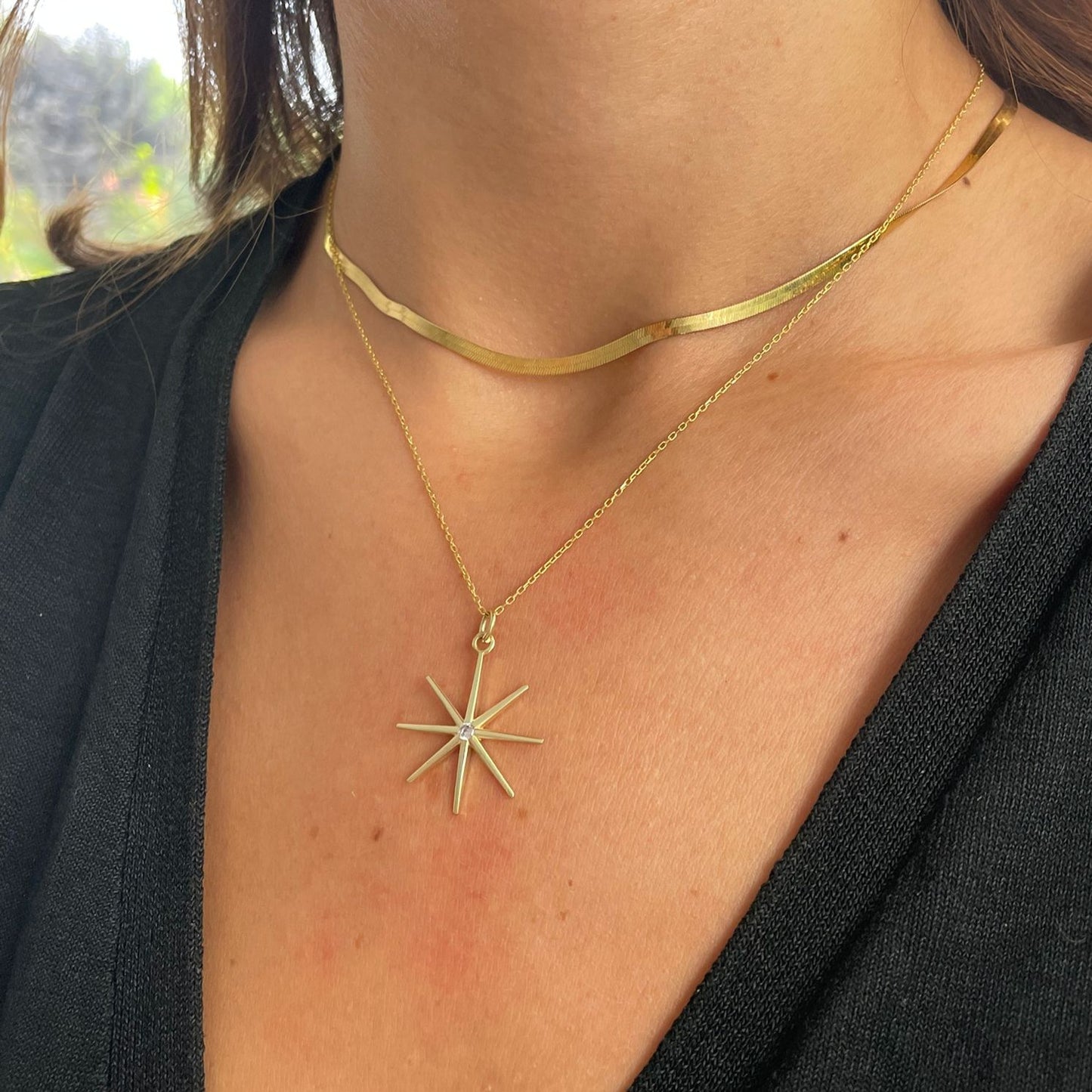 Silver necklace with star pendant