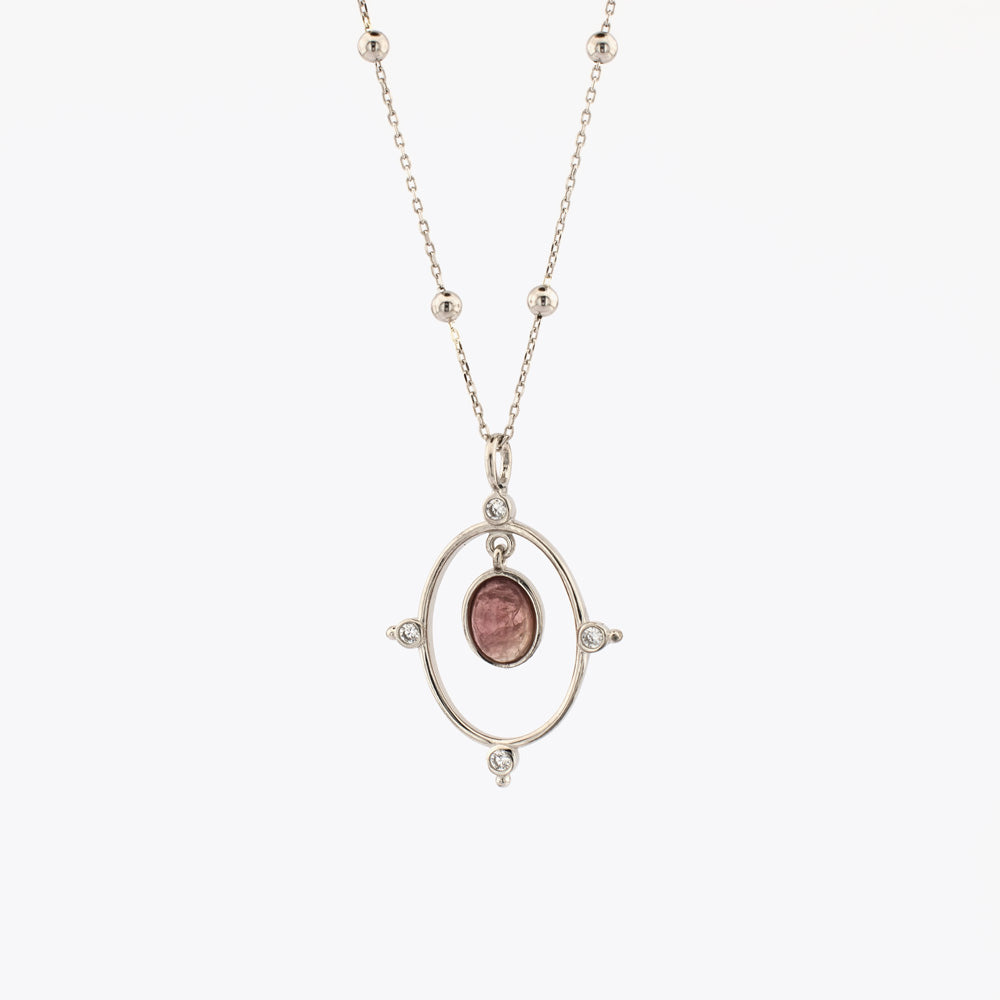 Chakra Silver necklace & pendant natural stone