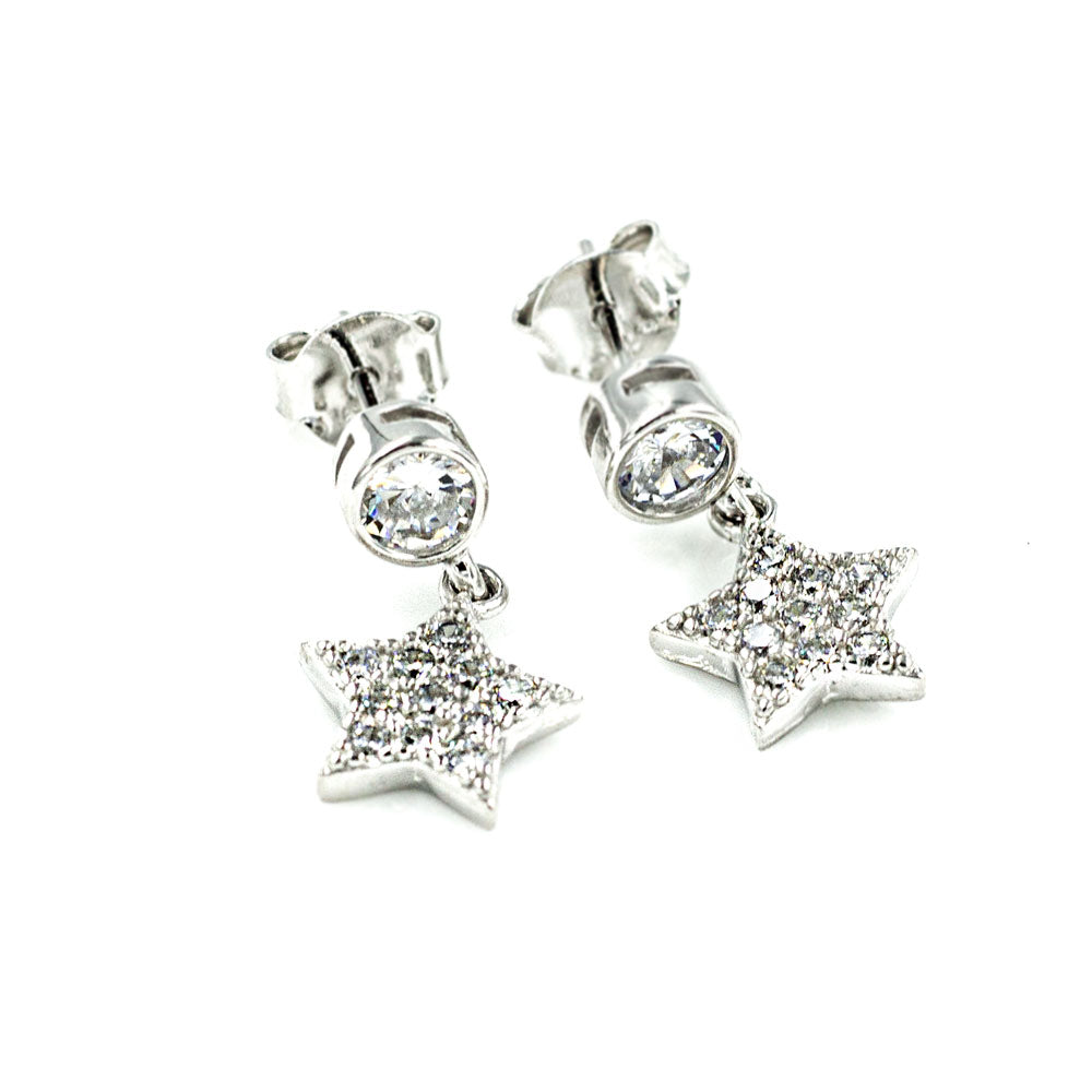 Star earrings in silver BLDS049_K